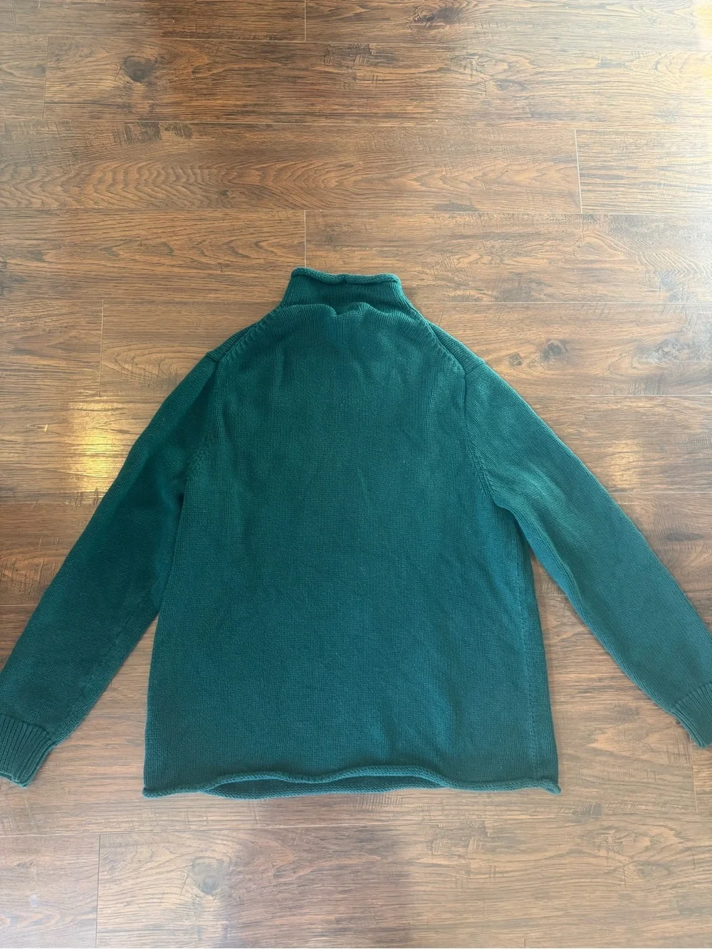 J Crew Hunter Green Roll Neck Sweater